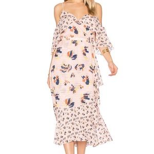 Tanya Taylor Amylia Abstract Floral Silk Dress